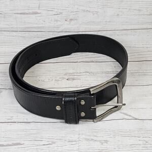 Wolverine Men's Black Genuine Leather Belt Size 34/85 Silver Tone Buckle Work